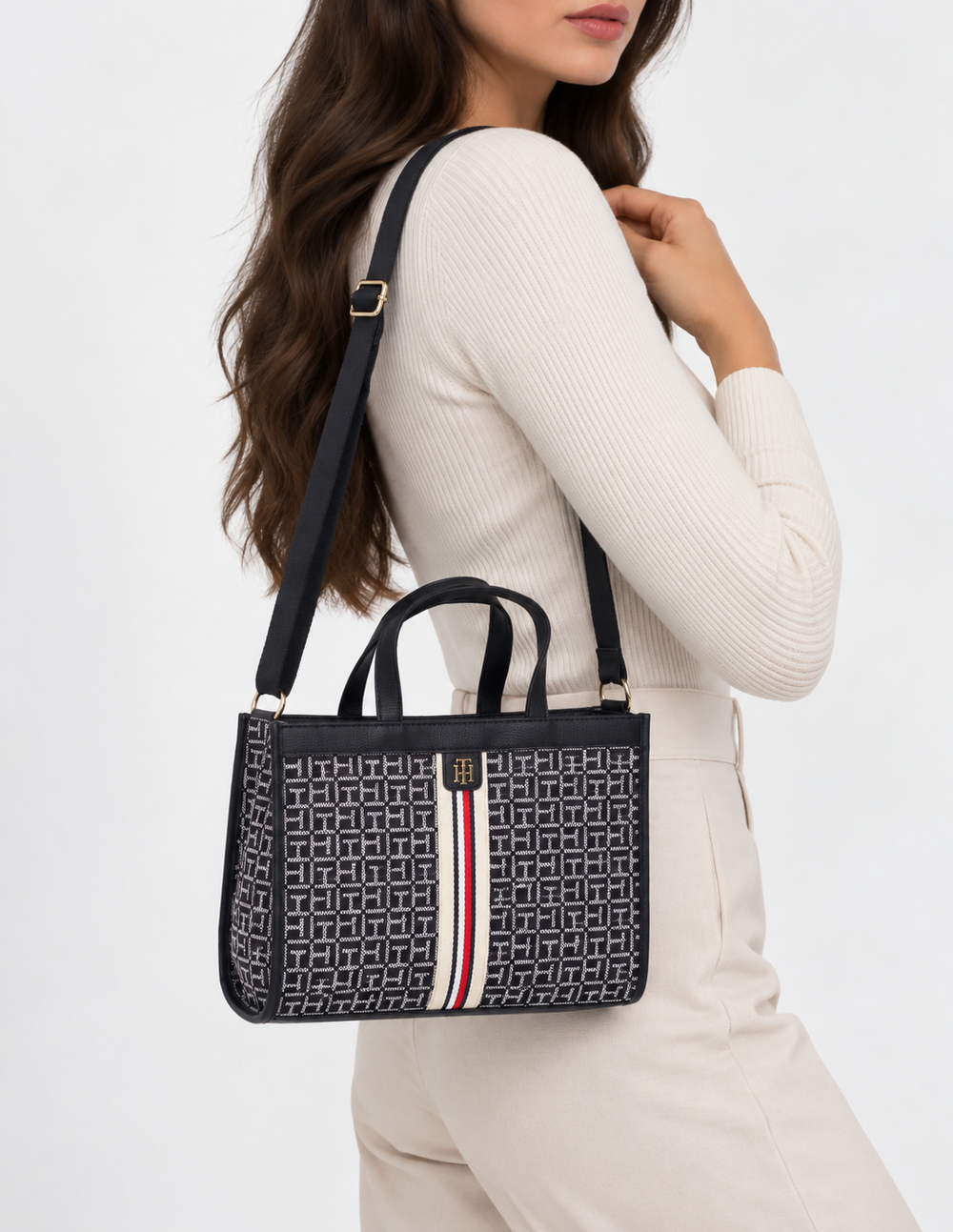 Tommy Hilfiger Monogram Jacquard Small / Medium Tote Bag