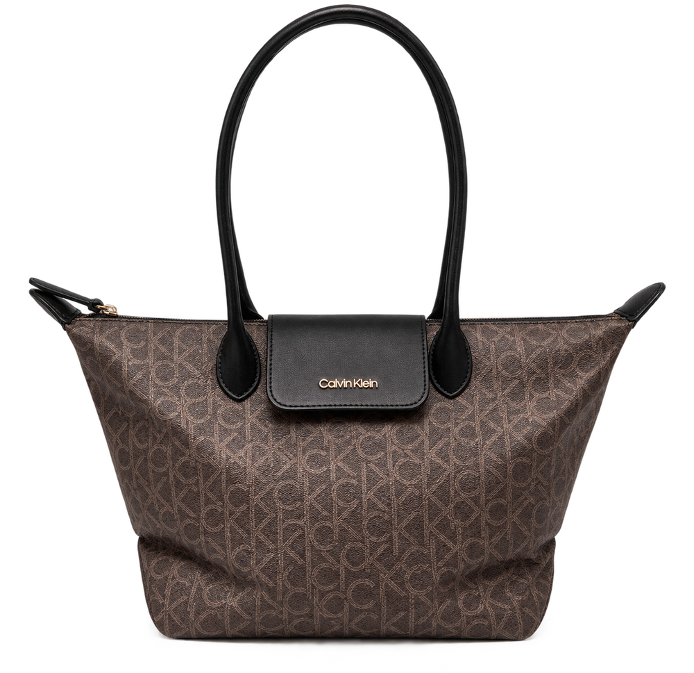 Calvin Klein All-Over Monogram Foldable Nylon / Canvas Tote Bag
