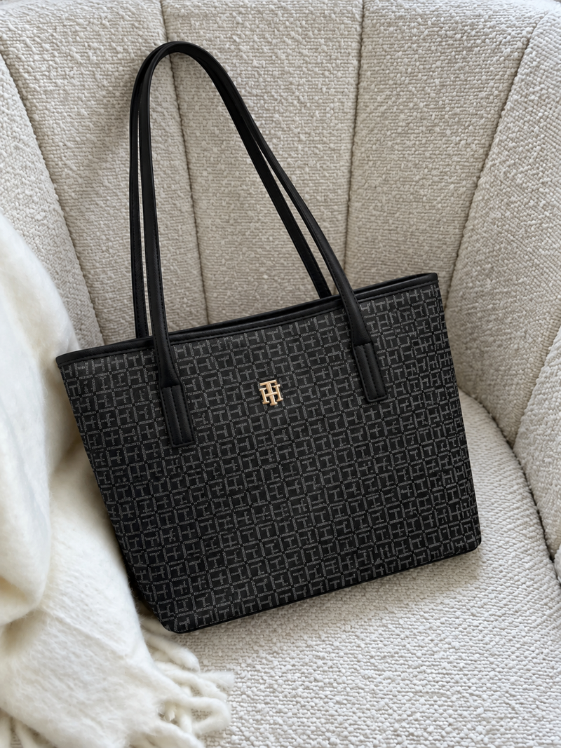 Tommy Hilfiger Monogram Leatherette Tote Bag