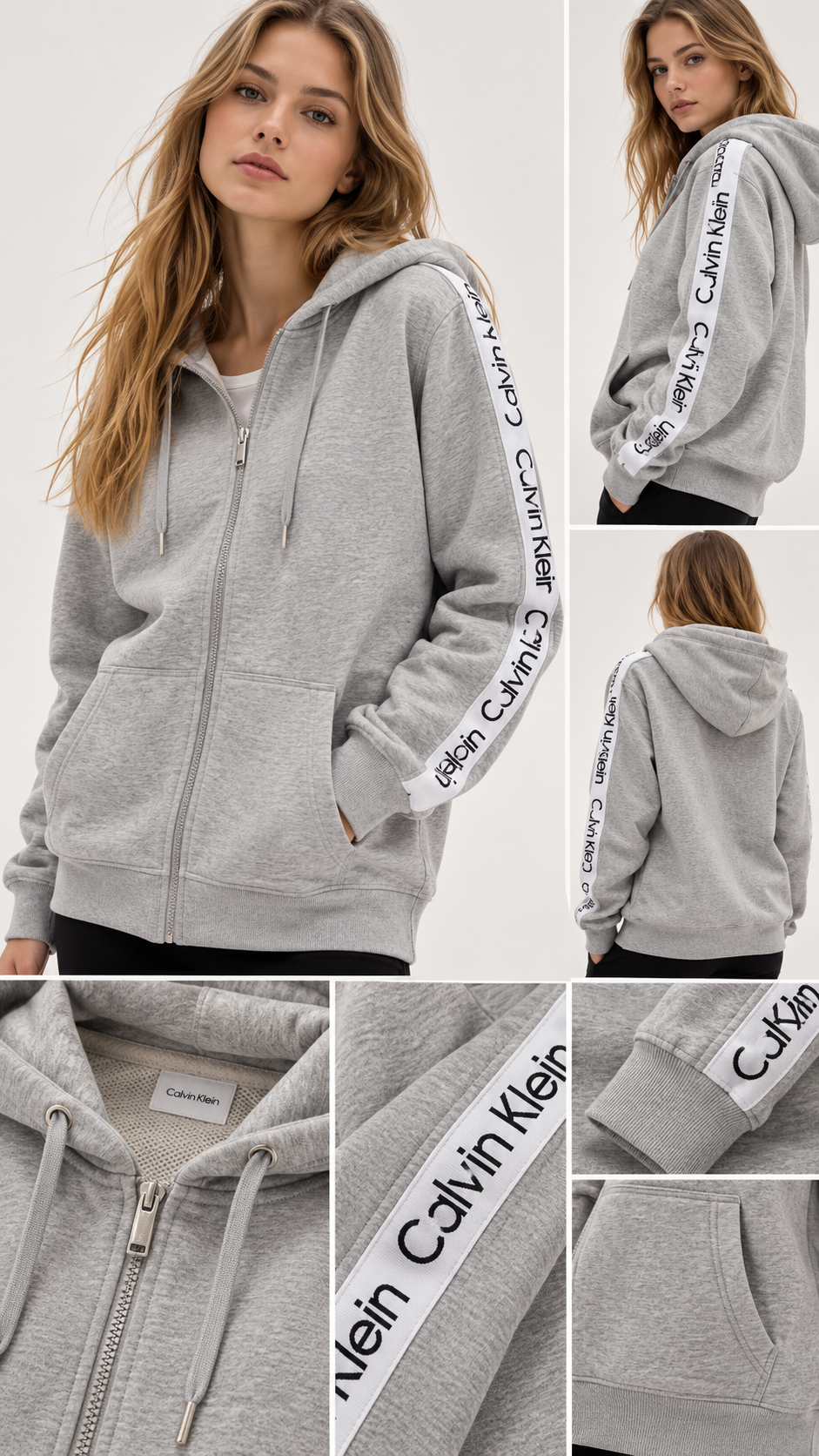 Calvin Klein Performance Logo Tape Full-Zip Hoodie