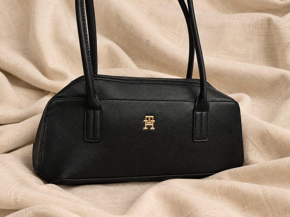 Tommy Hilfiger Monogram Textured Shoulder Bag