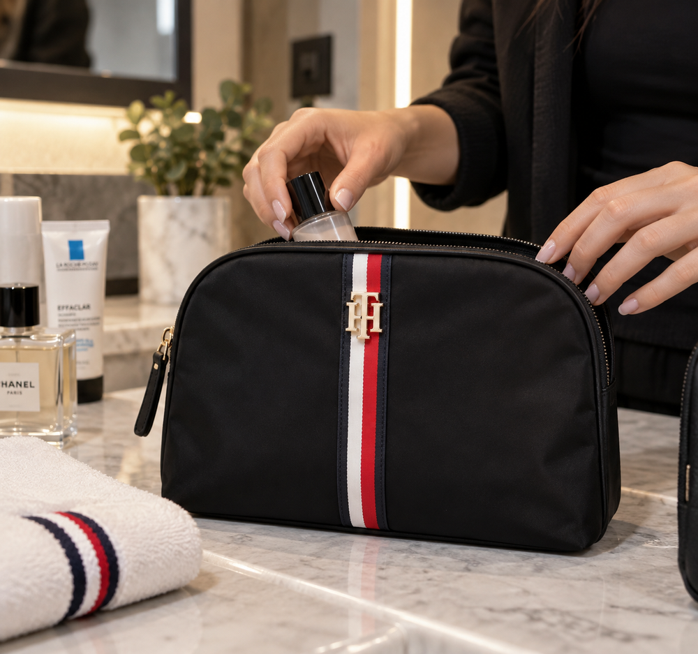 Tommy Hilfiger Signature Stripe Cosmetic / Travel Bag