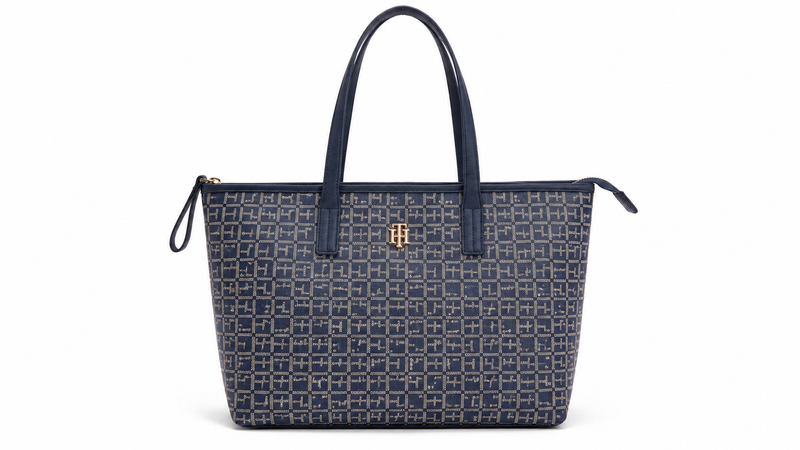 Tommy Hilfiger Blue Icon Monogram Jacquard Tote Bag