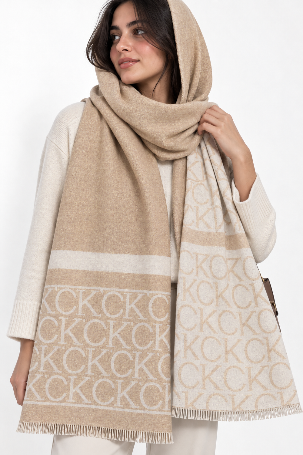Calvin Klein Womens Soft Everyday Solid Pashmina Chambray Scarf Fashion Scarf
