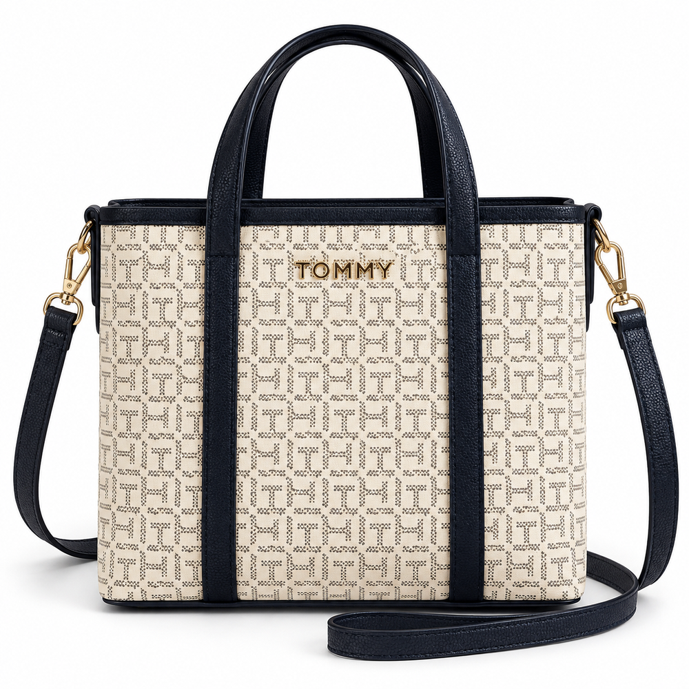 Monogram Signature Stripe Tote Bag