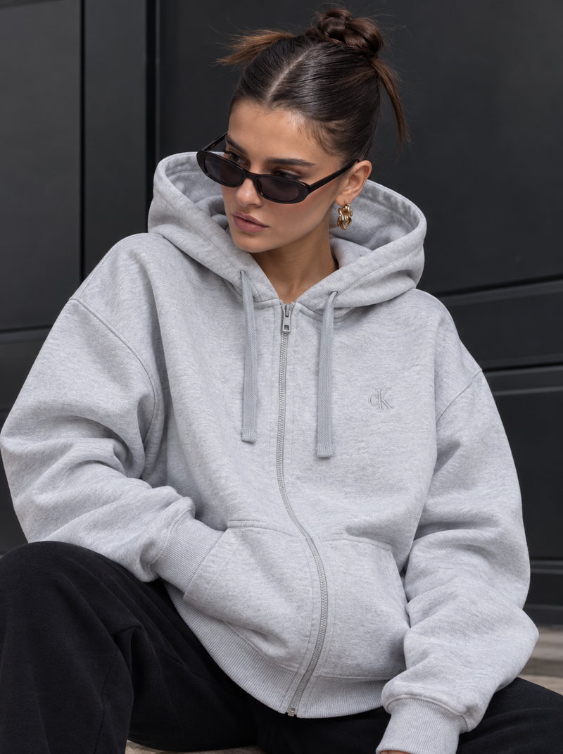 Calvin Klein Embroidered Logo Full-Zip Hoodie