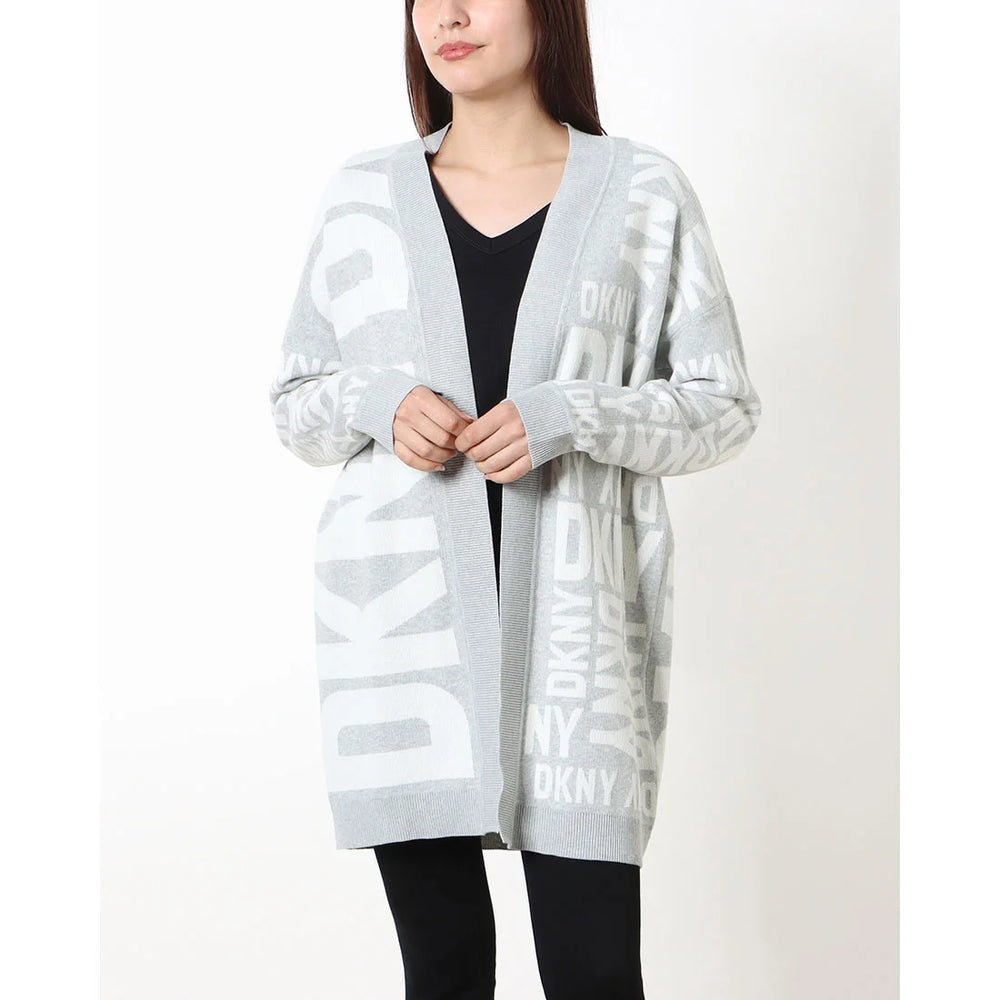 DKNY Women's Collarless Open-Front Long-Sleeve Cardigan