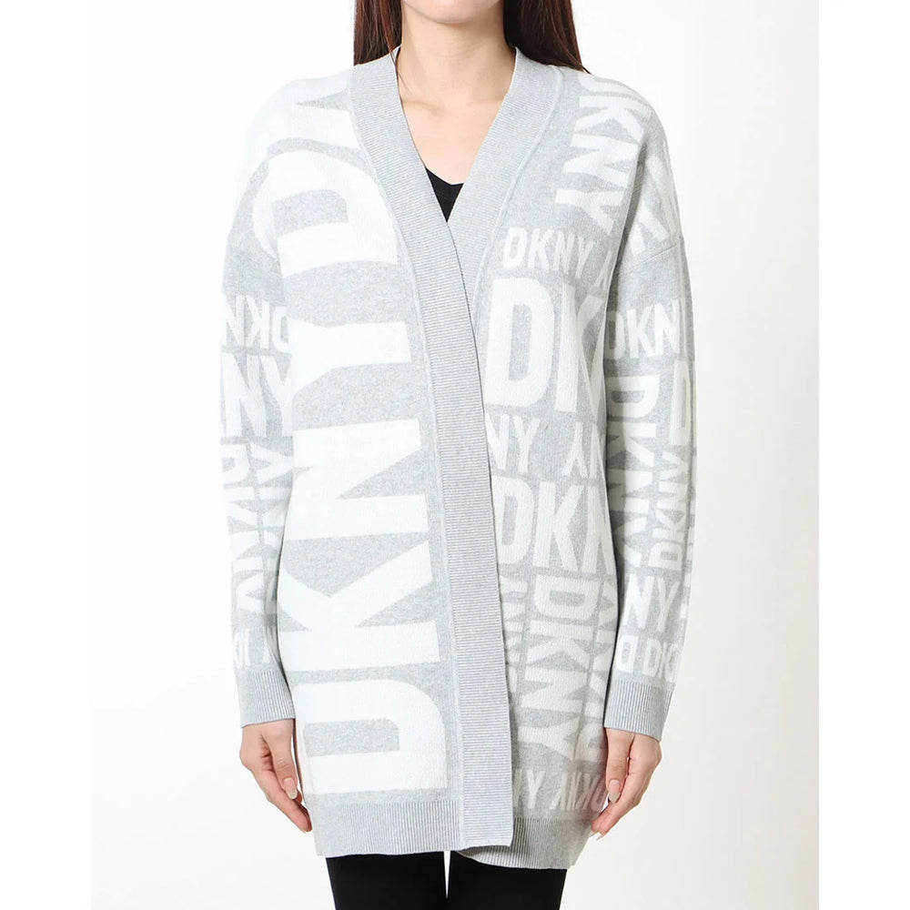 DKNY Women's Collarless Open-Front Long-Sleeve Cardigan