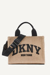 HADLEE SMALL STRAW LOGO TOTE