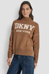 DKNY LOGO INTARSIA MOCK-NECK SWEATER ( Over Sized )