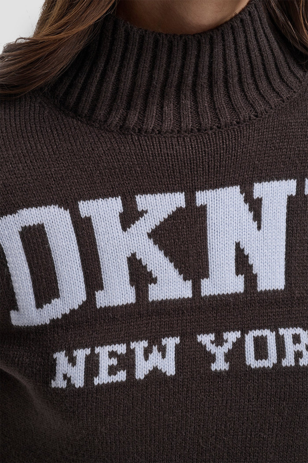 DKNY LOGO INTARSIA MOCK-NECK SWEATER ( Over Sized )