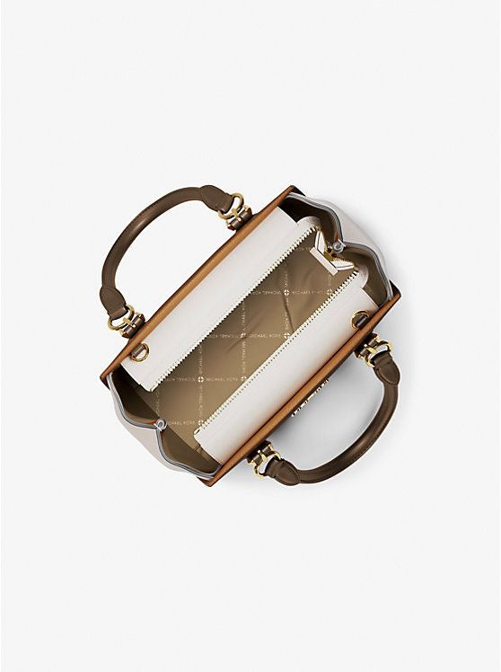 Marilyn Small Color-Block Saffiano Leather Messenger Bag