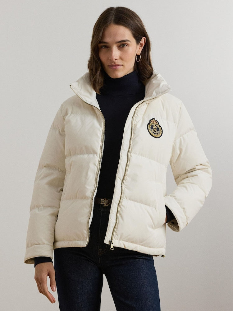 Ralph Lauren Womens Crested Short Puffer Poly Jacket