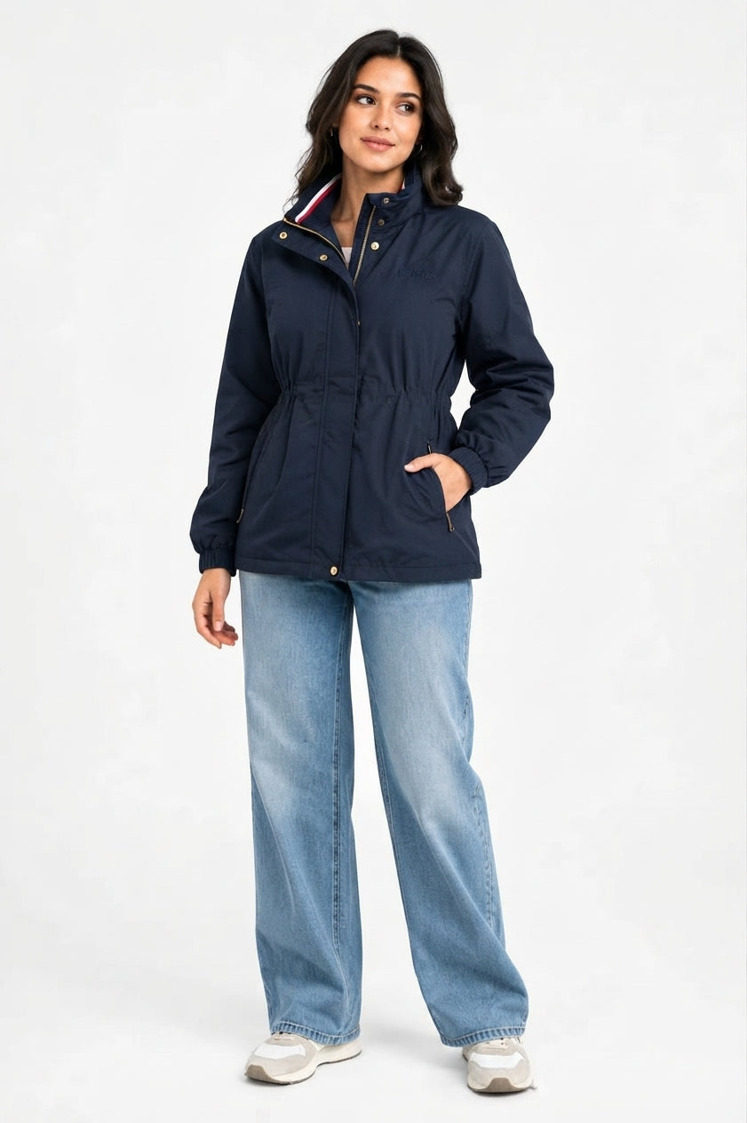 TOMMT HILFIGRER Burgundy Drawstring Waist Raincoat / Utility Jacket