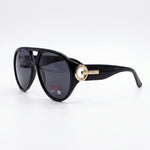 GUESS Women's Black Oversized Aviator Sunglasses