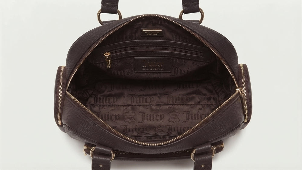 Juicy Couture Black Pebbled Faux Leather Mini Backpack with Gold Hardware