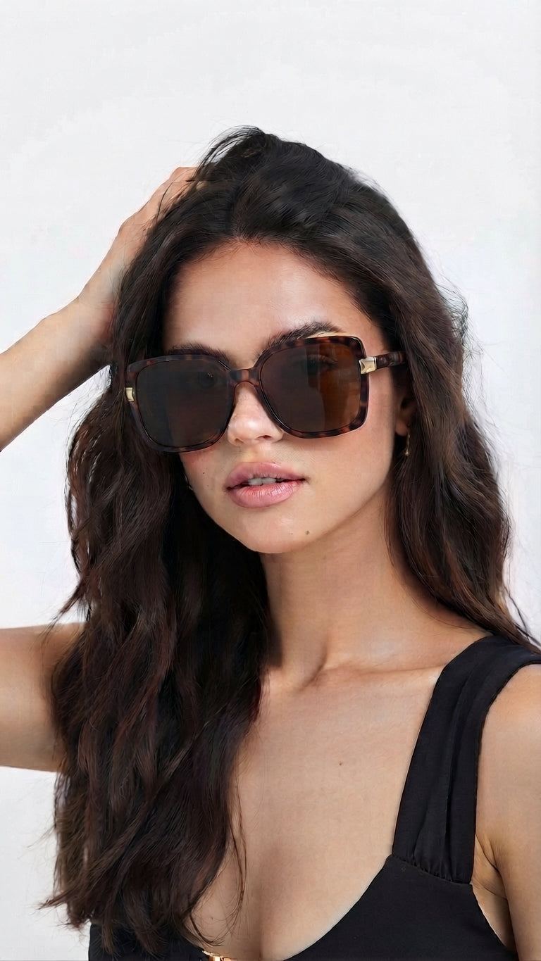 U.S. Polo Assn. Women's Square Tortoiseshell Sunglasses