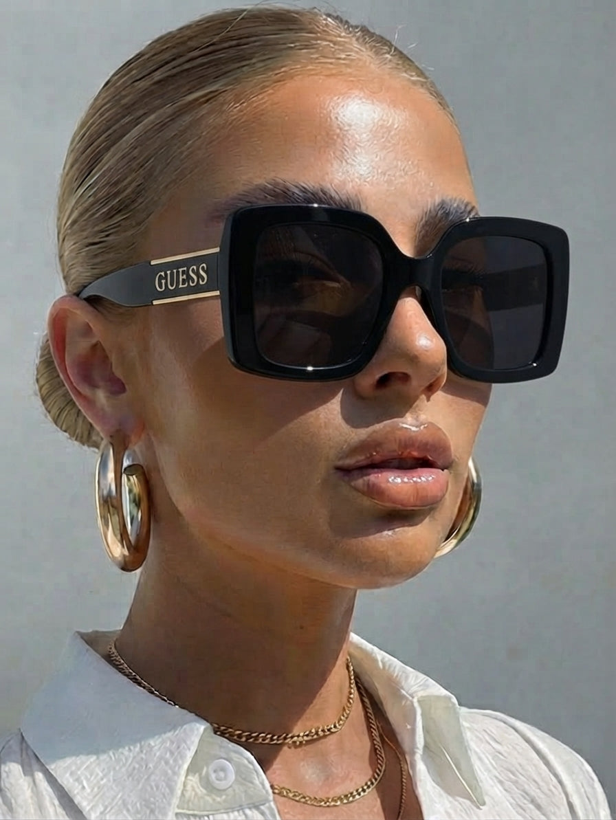 Guess Oversized Square Logo Sunglasses Without Cover
