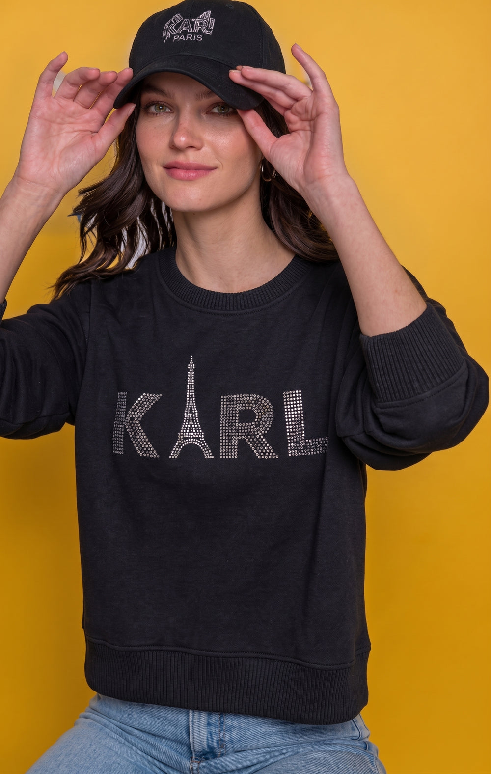 New Karl Lagerfeld Paris Sweatshirt With Eiffel Tower Logo Graphic