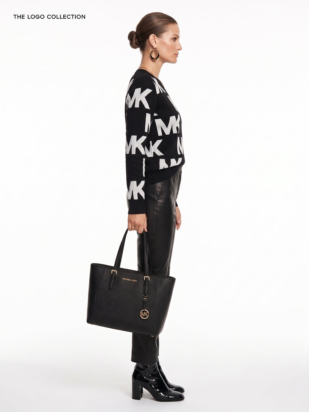 Michael Kors Logo Print Knit Sweater
