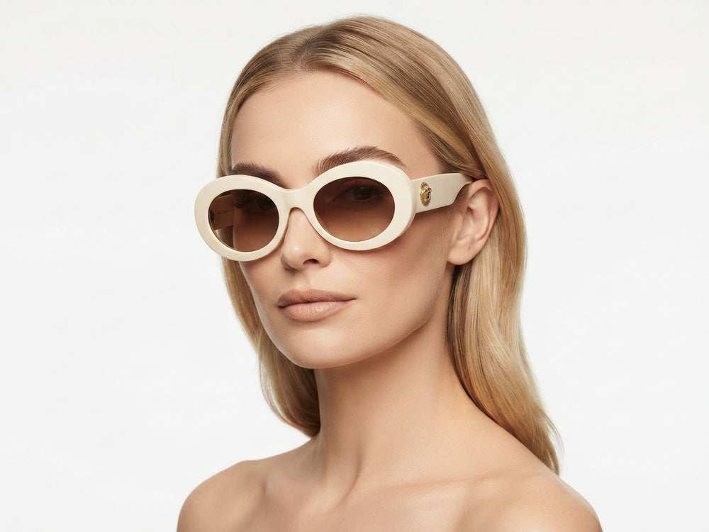 Primark Women's Vintage Oval Sunglasses – Tortoiseshell Brown