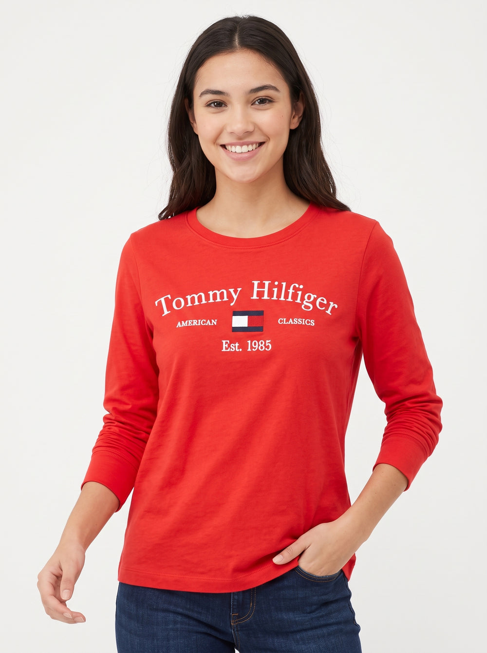 Tommy Hilfiger Logo Embroidery Long Sleeve Sweat