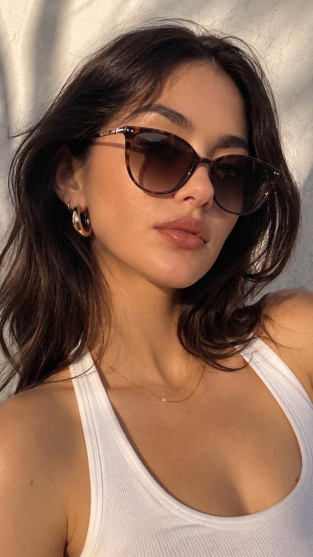Tommy Hilfiger Women's Cat-Eye Tortoise Sunglasses