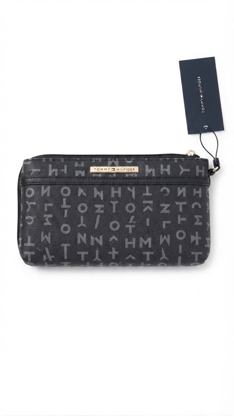 Tommy Hilfiger Monogram Wristlet Pouch / Clutch