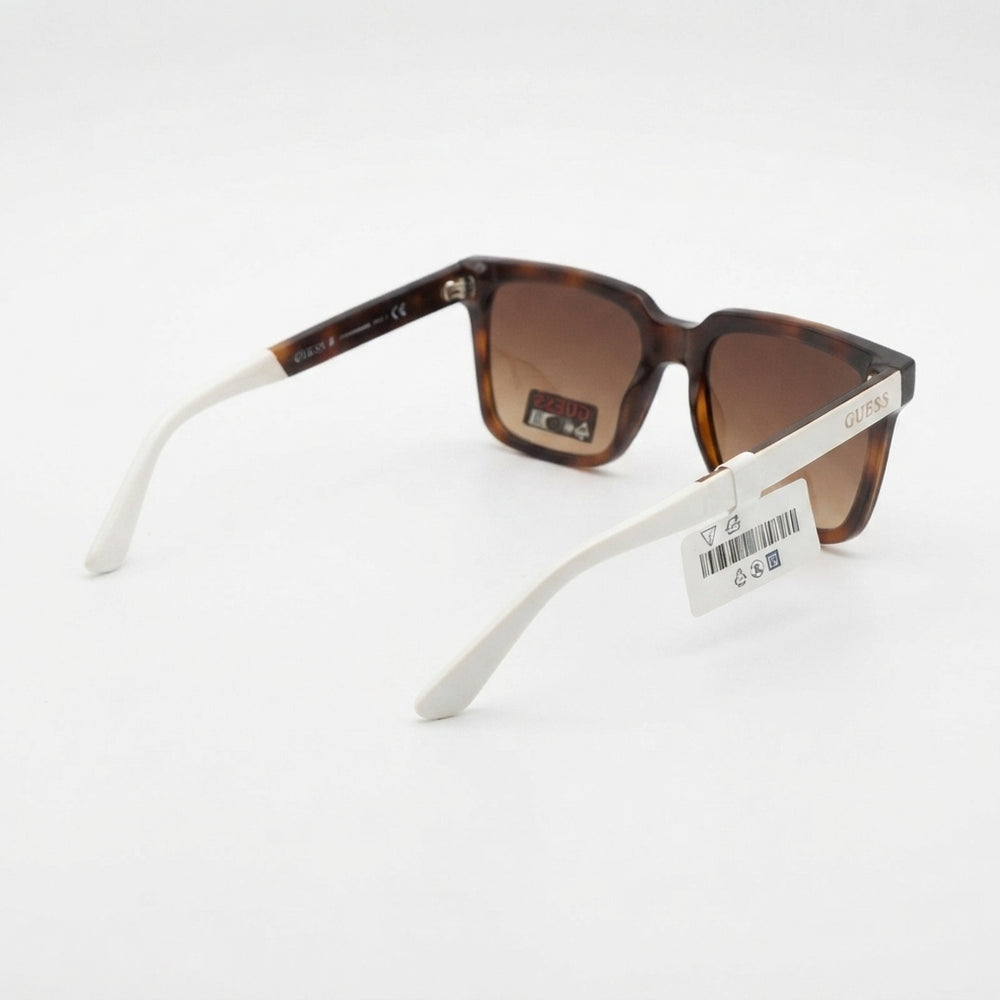 Guess Tortoiseshell Square Sunglasses with Contrast White Temples (Without Case)