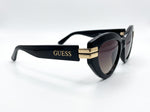 GUESS Women's Cat-Eye Sunglasses – Black Frame with Gold Hinge Detail