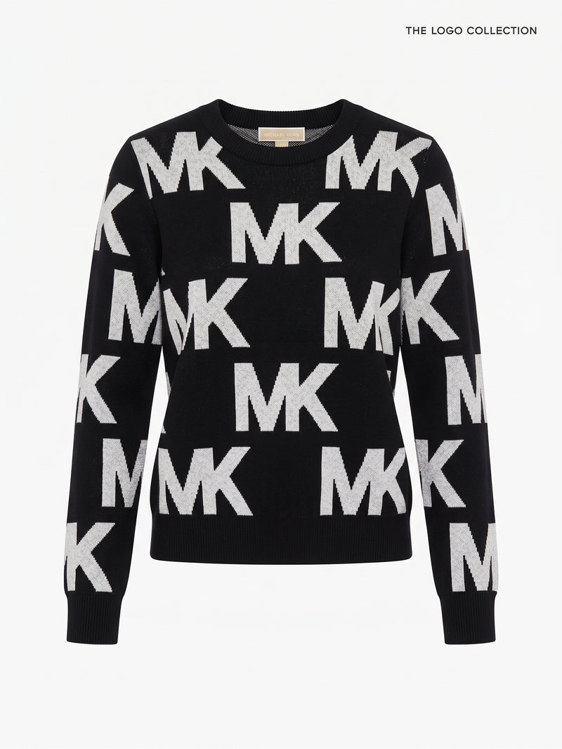 Michael Kors Logo Print Knit Sweater