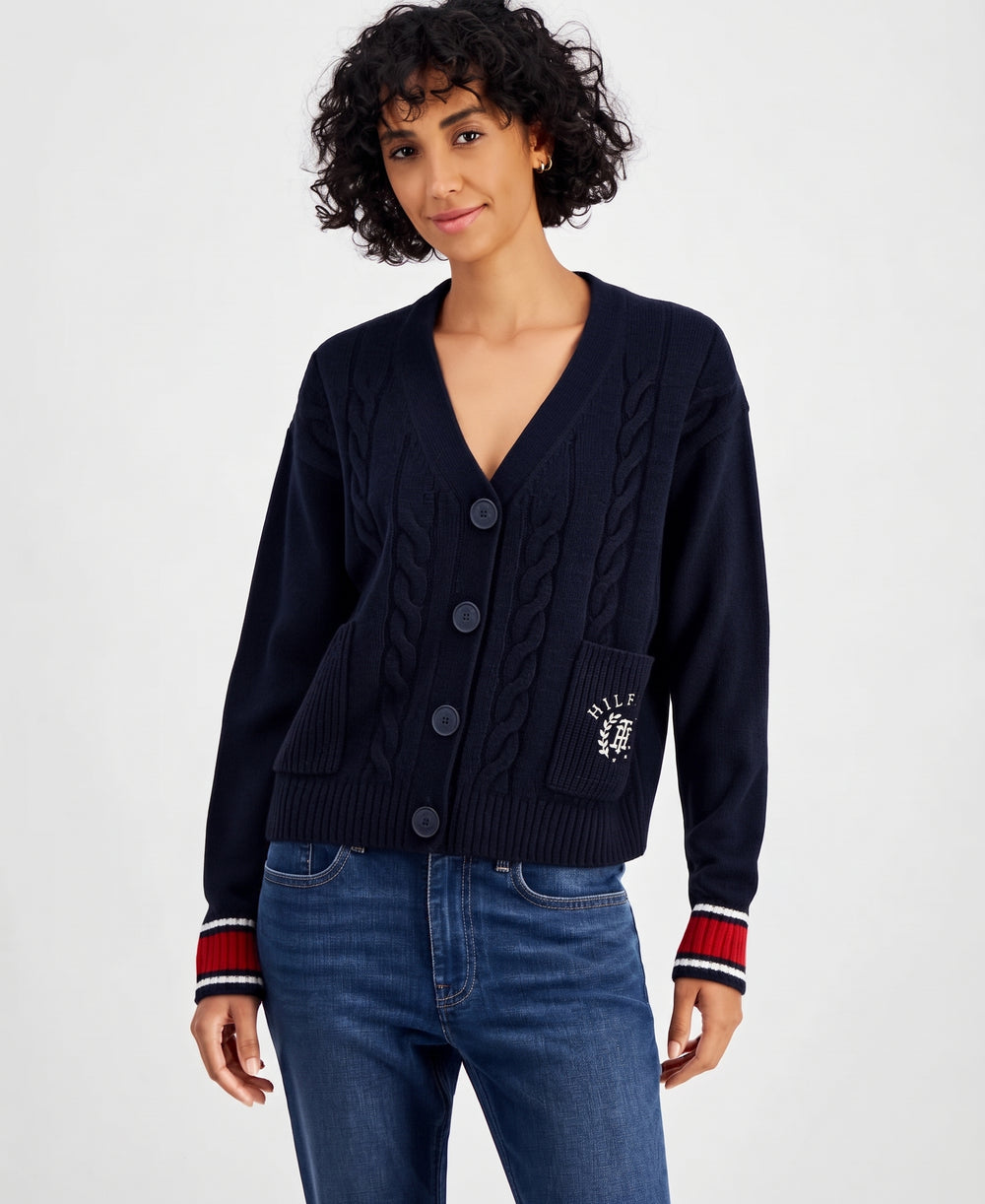 Tommy Hilfiger Cable-Knit Cardigan with Pockets