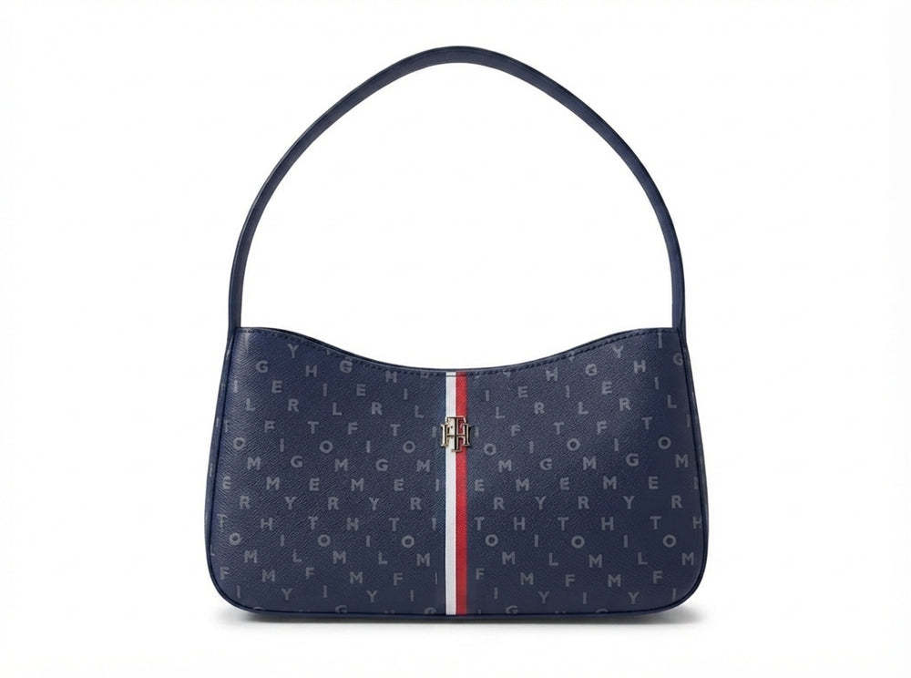 Tommy Hilfiger Monogram Hobo Bag / Baguette Shoulder Bag.