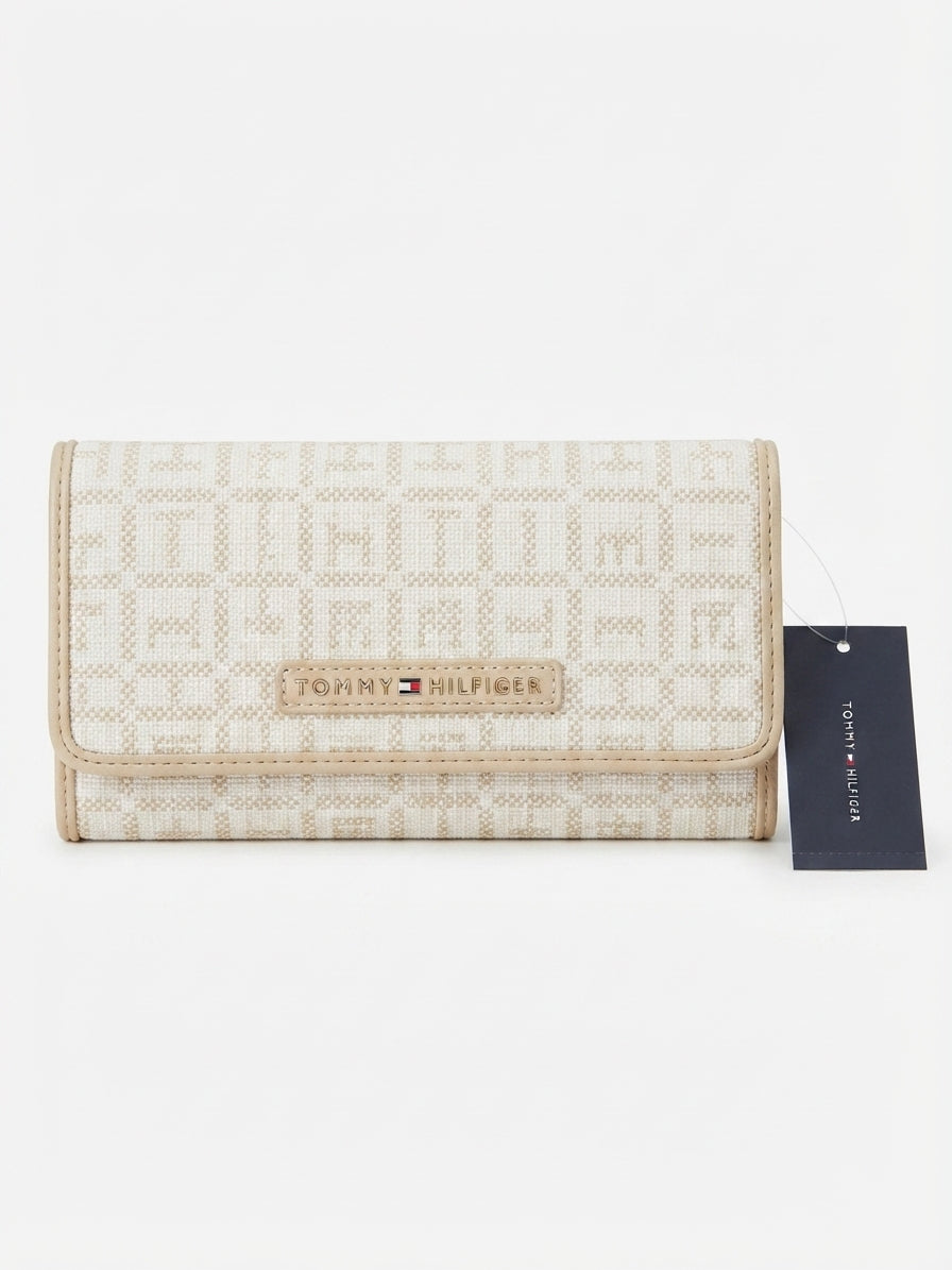 Tommy Hilfiger Long Wallet Long Wallet Beige Jaggar Logo