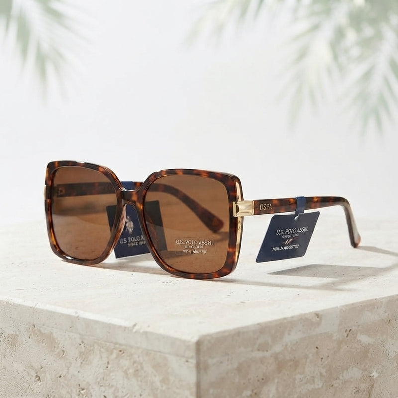 U.S. Polo Assn. Women's Square Tortoiseshell Sunglasses