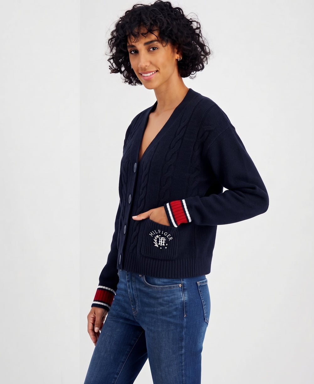 Tommy Hilfiger Cable-Knit Cardigan with Pockets