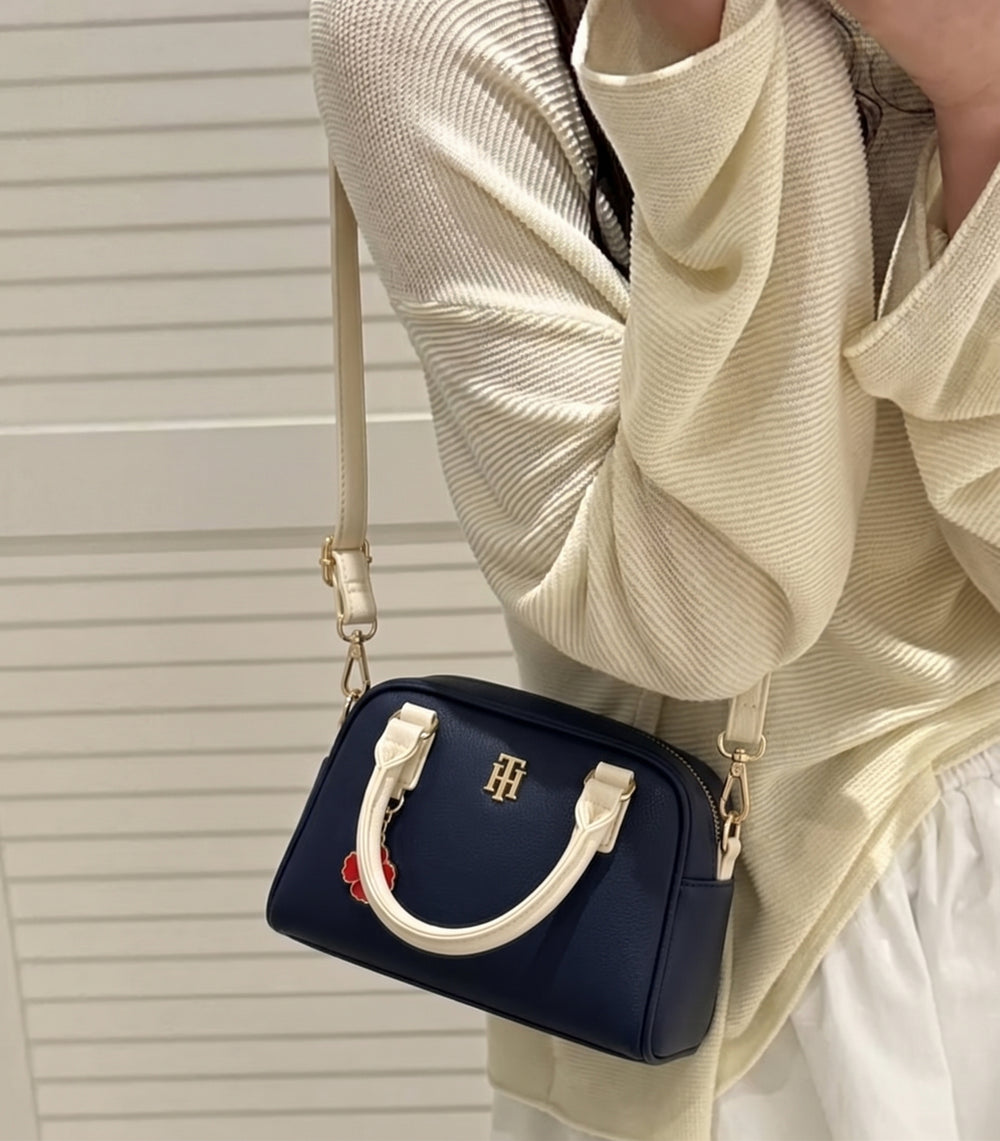 Tommy Hilfiger Monogram Emblem Bowling / Satchel Bag