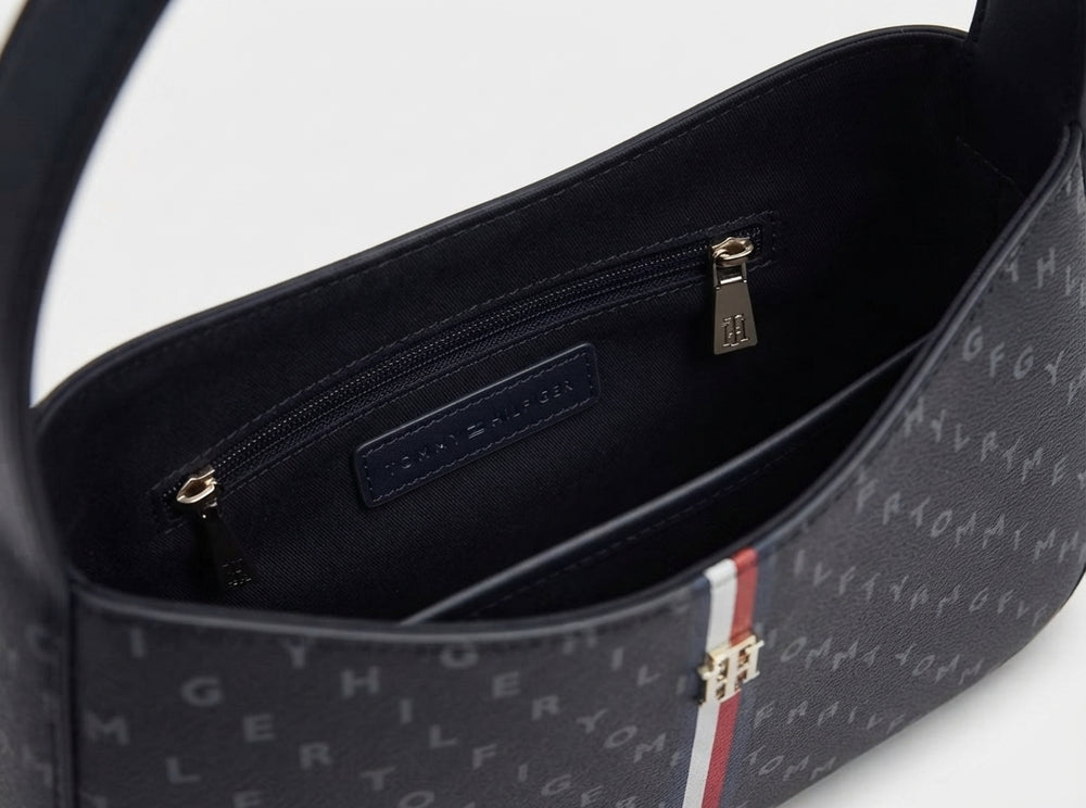 Tommy Hilfiger Monogram Hobo Bag / Baguette Shoulder Bag.