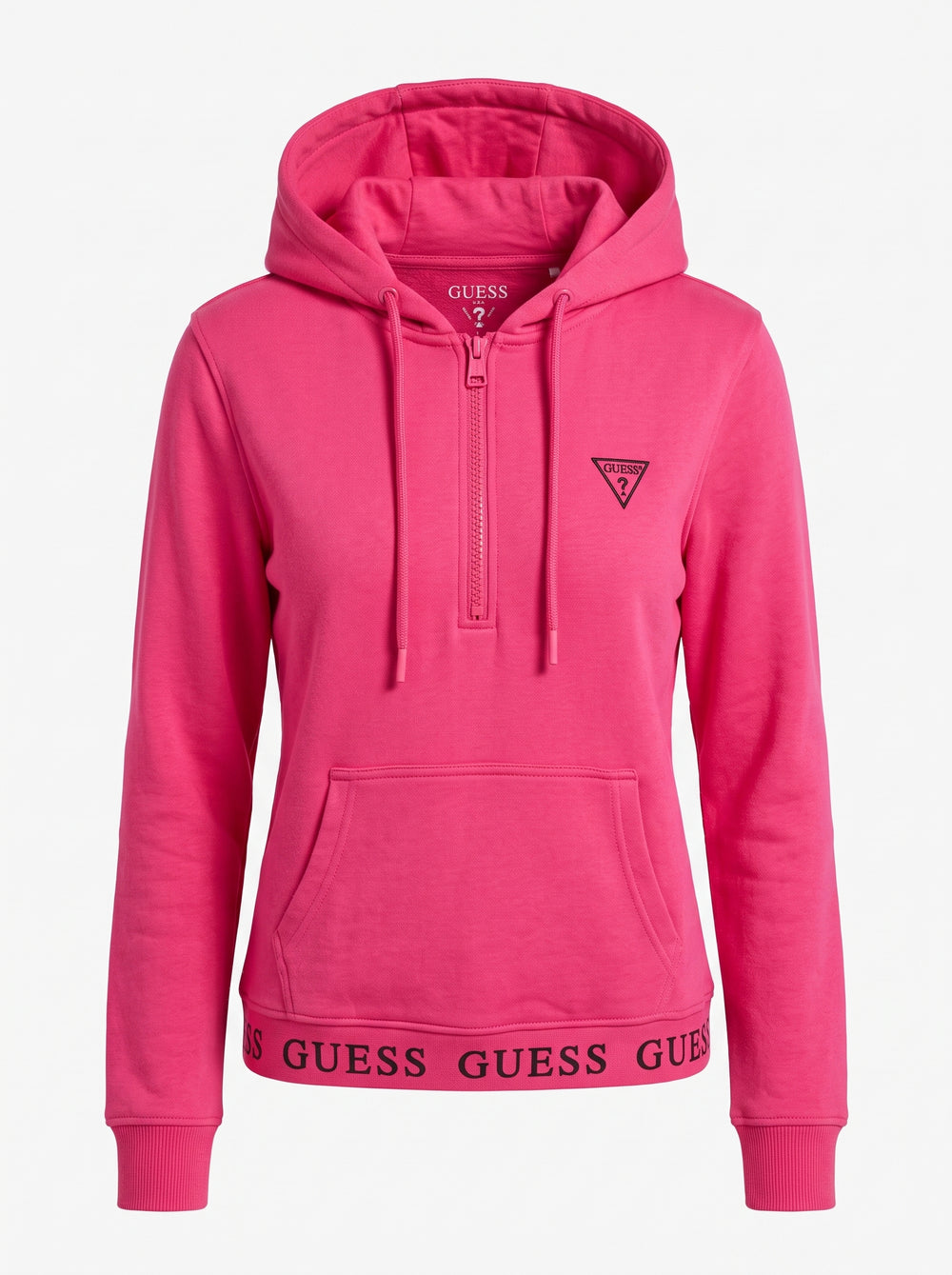 GUESS Women's Half-Zip Logo Hoodie