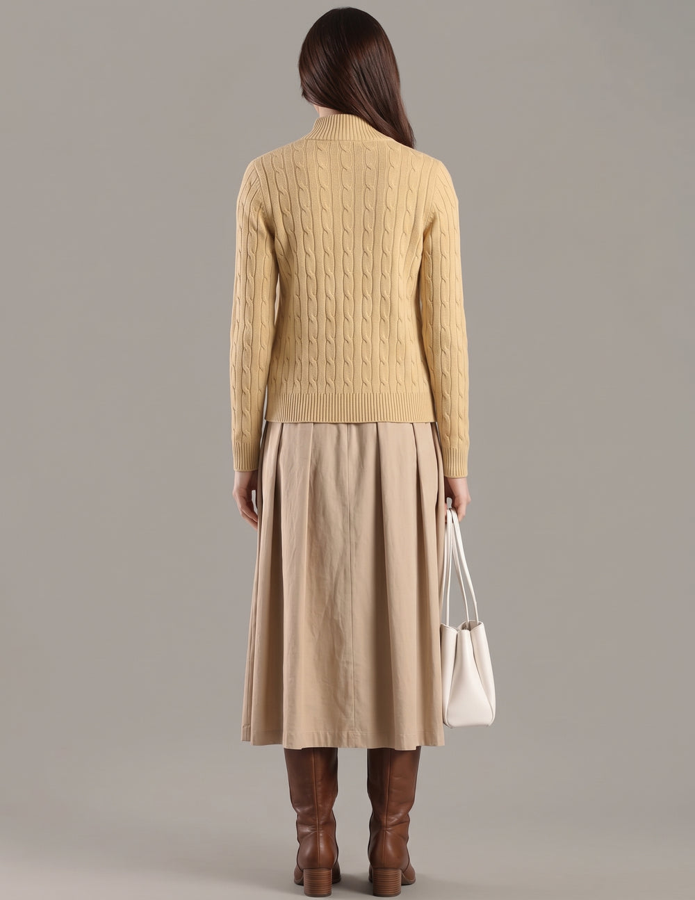 Regular Fit Cotton High-Neck Front-Open Sweate