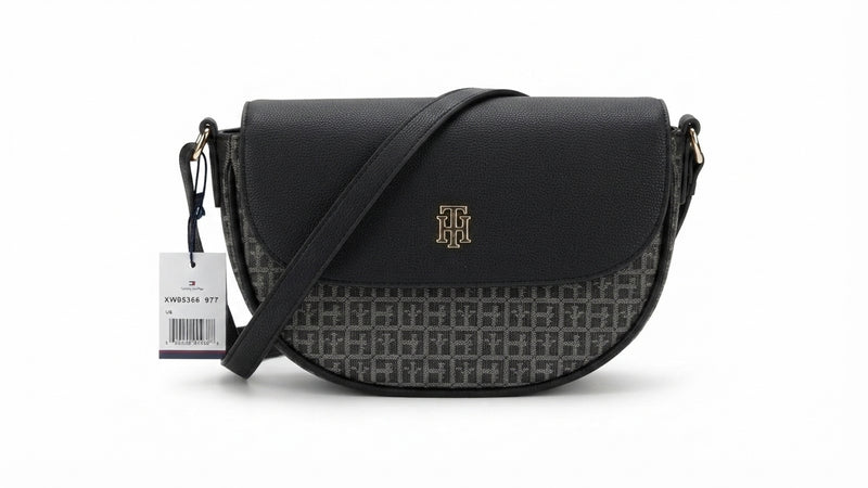 Tommy Hlgifer Logo Black Polyester Sling Bag
