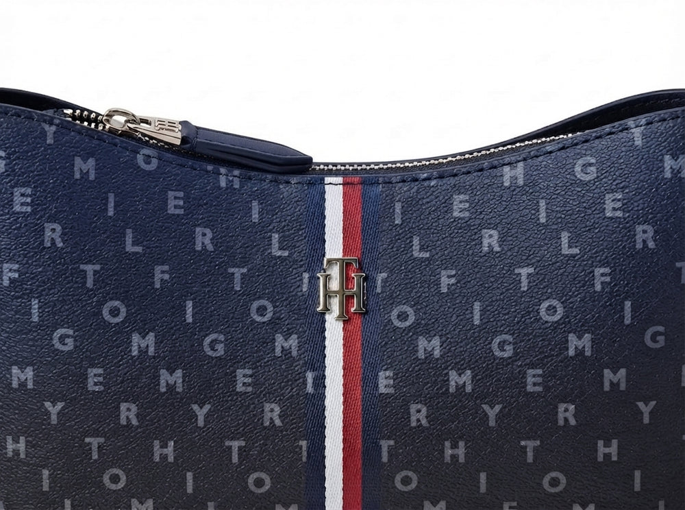 Tommy Hilfiger Monogram Hobo Bag / Baguette Shoulder Bag.