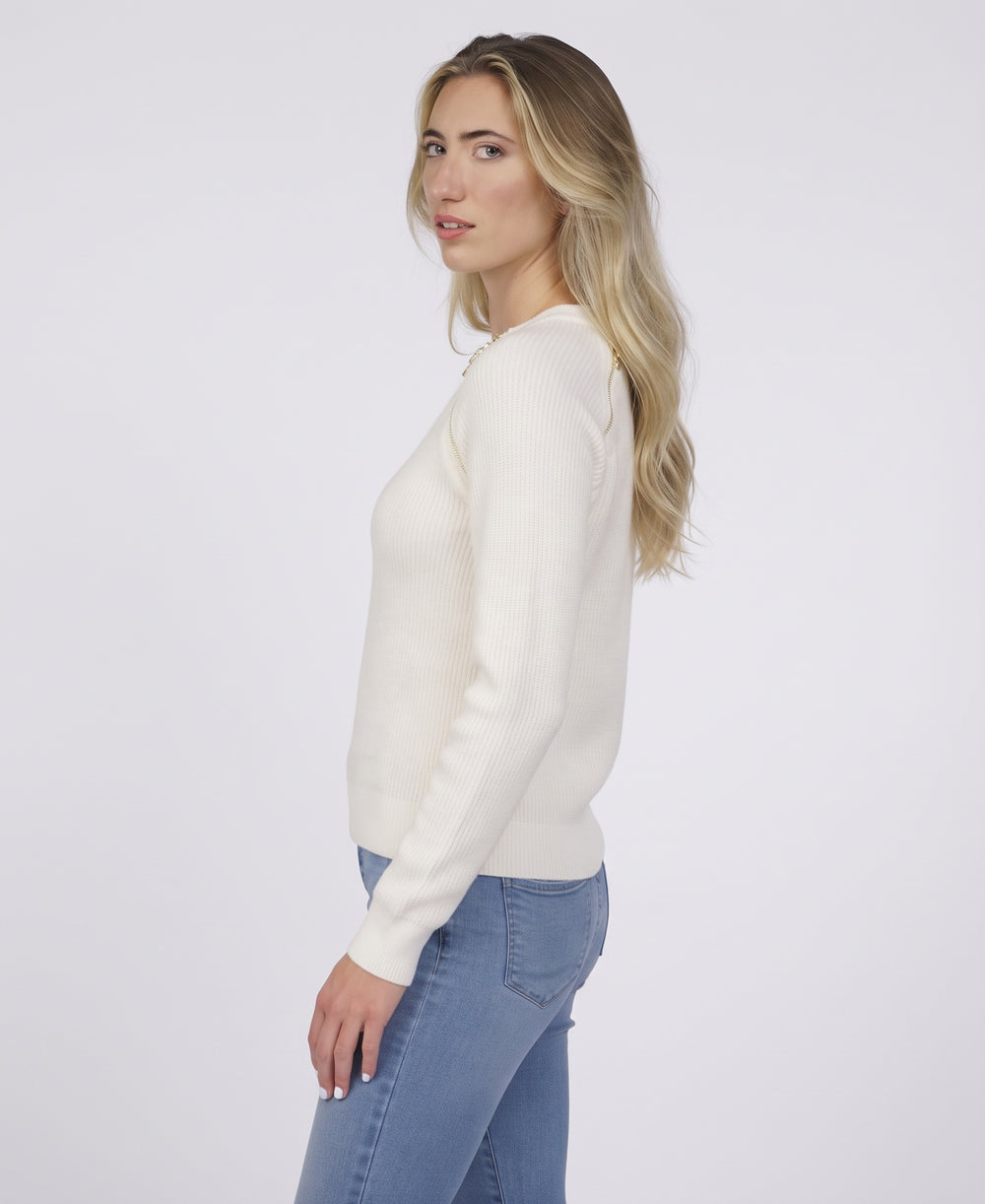 Michael Women's Shaker Sweater In Bone