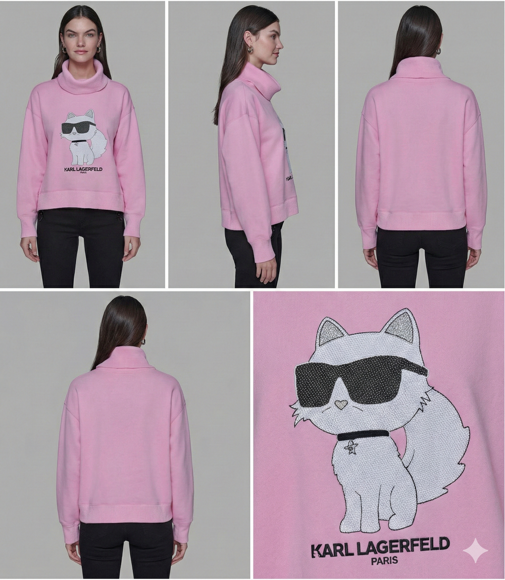 Choupette Turtleneck Sweatshirt Athleisure Karl Lagerfeld Paris