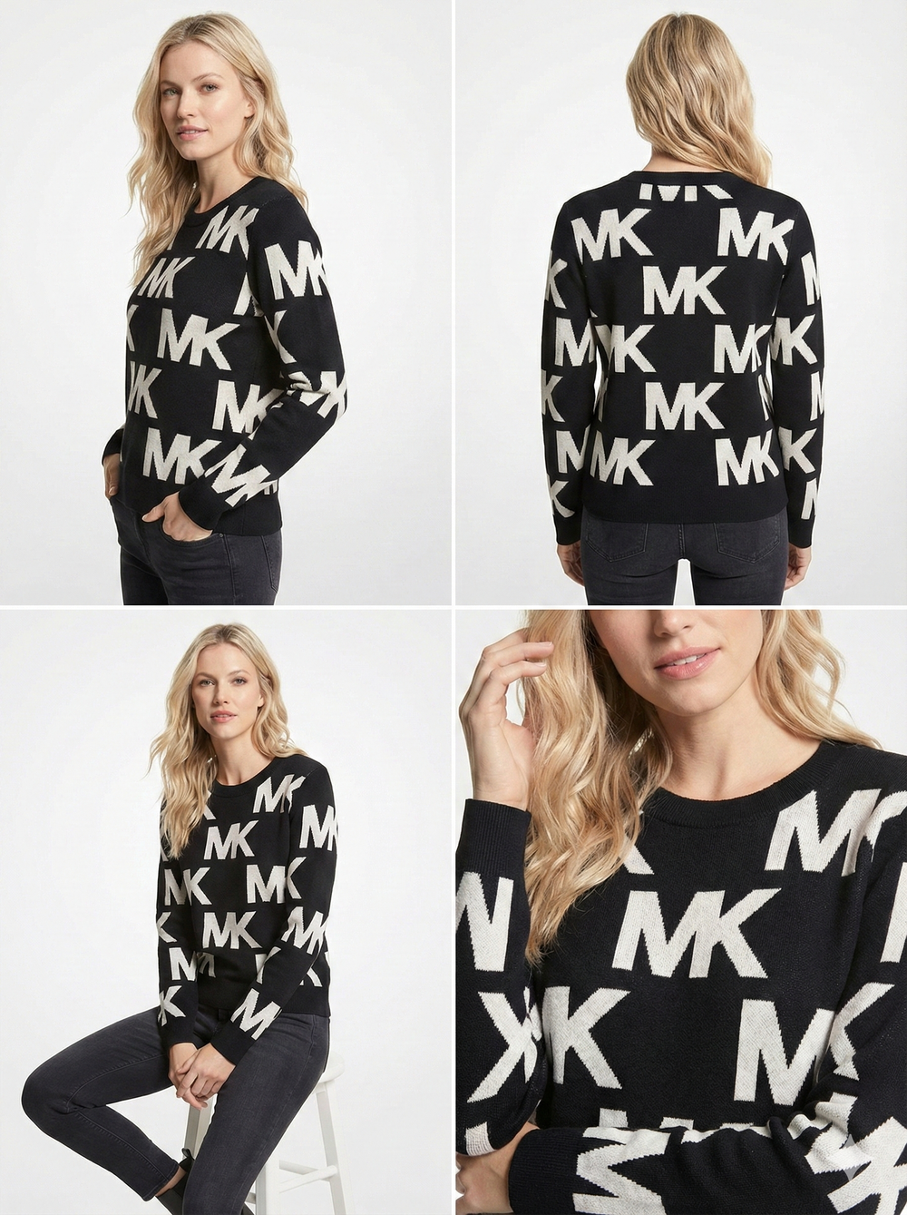 Michael Kors Wome's Black Logo Sweater