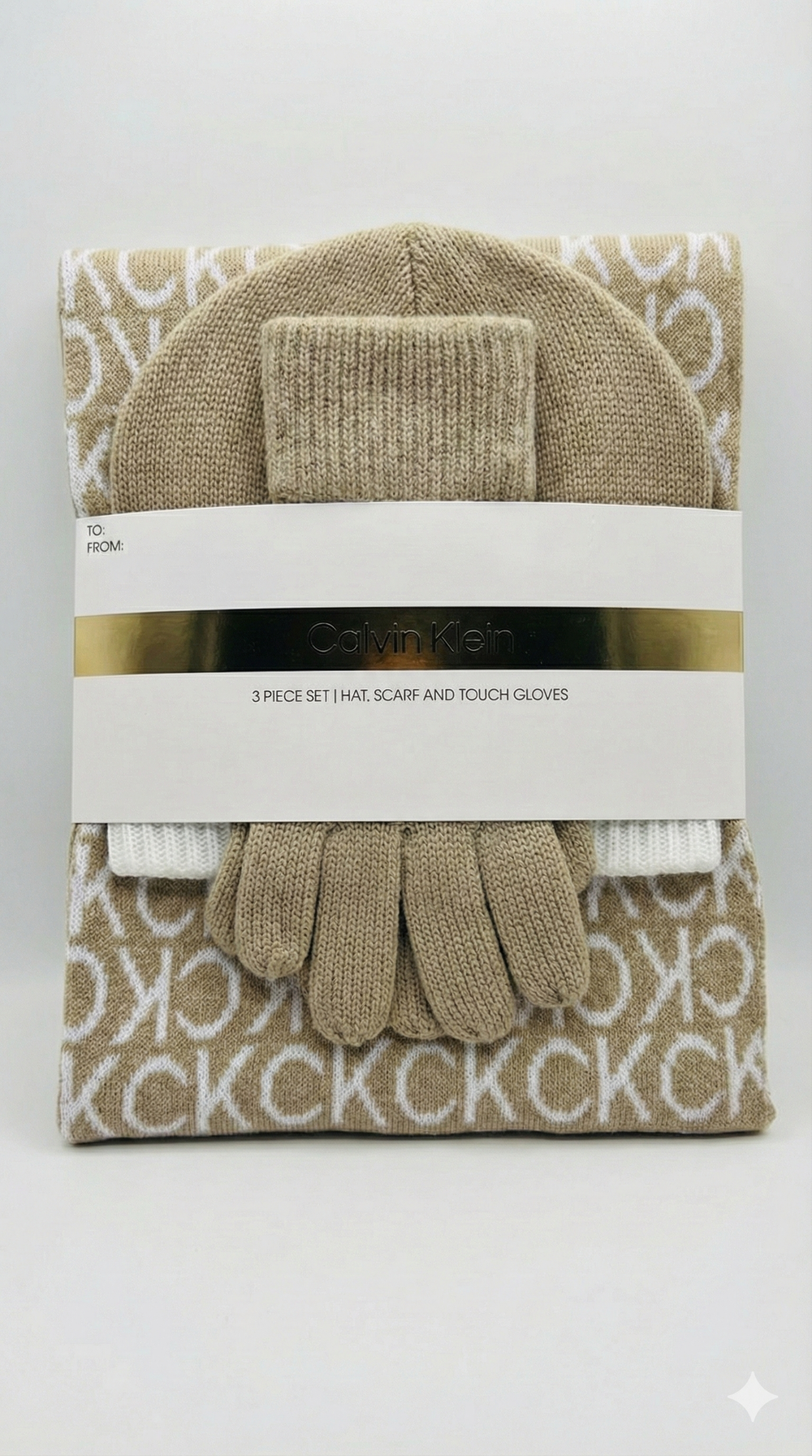 Calvin Klein 3-Piece Set Hat, Scarf & Touch Gloves