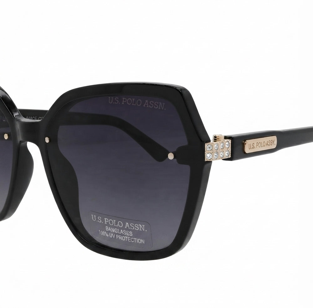 U.S. Polo Assn. Women's Geometric Rhinestone Accent Sunglasses