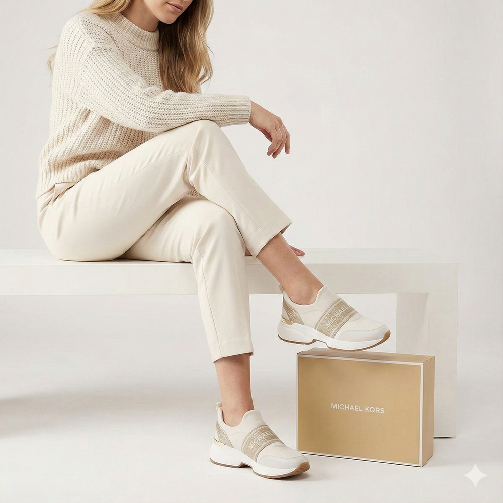 Olympia Glitter Chain Mesh Slip-On Trainer