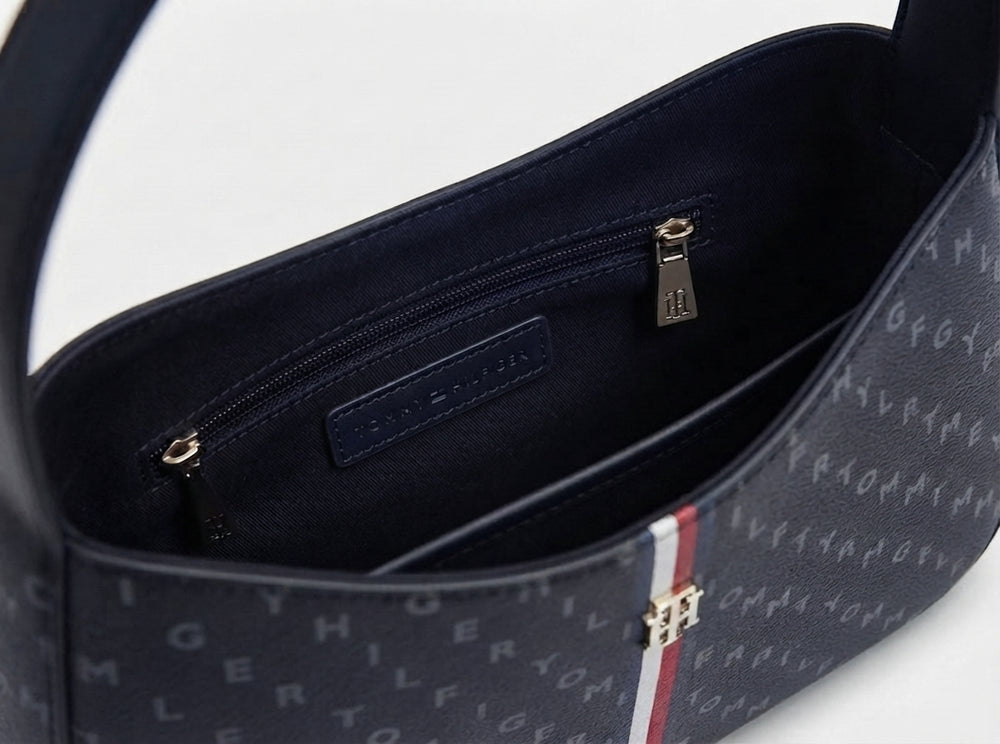 Tommy Hilfiger Monogram Hobo Bag / Baguette Shoulder Bag.