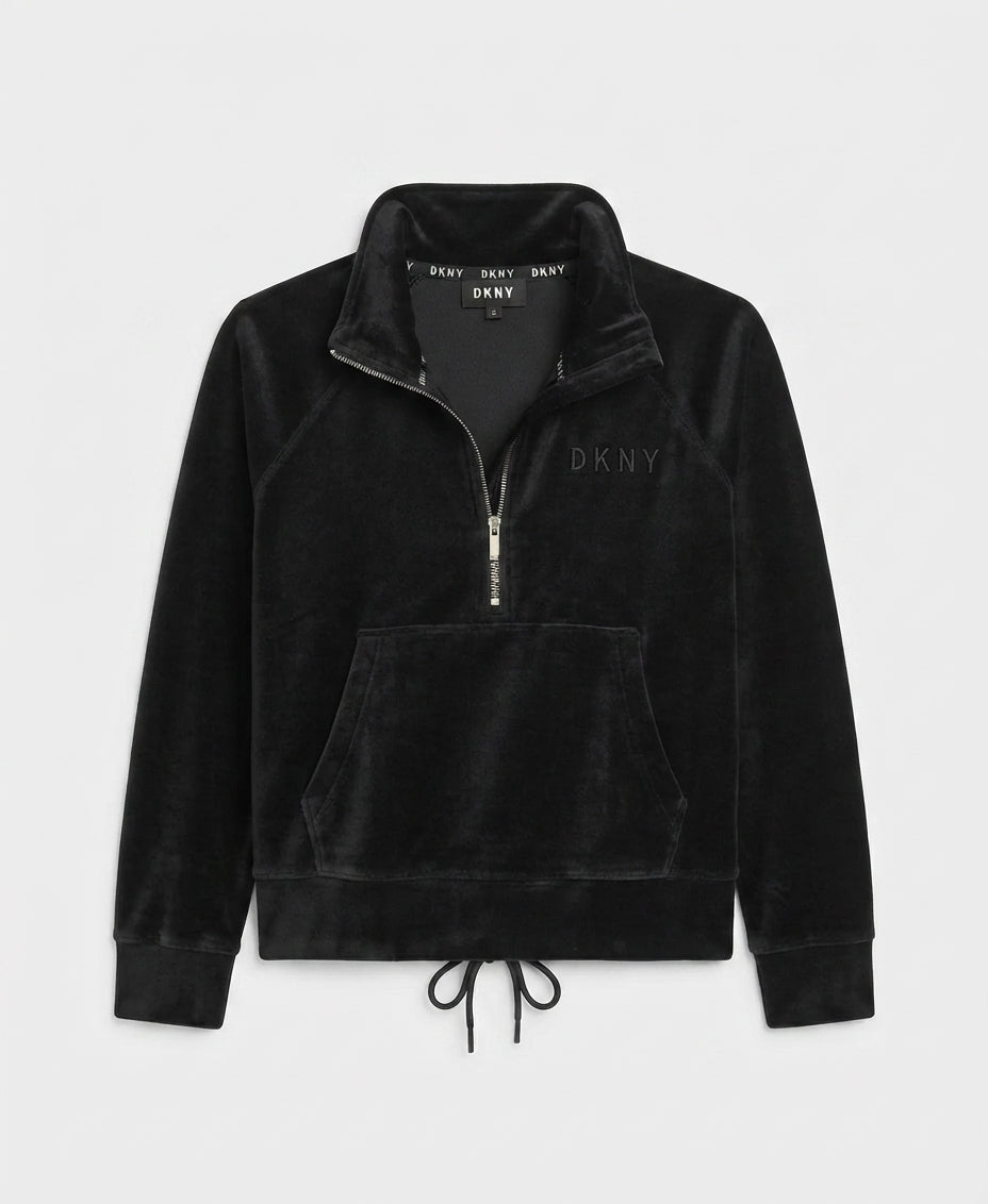 VARSITY VELOUR RHINESTONE LOGO FULL ZIP HOODIE
